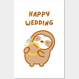 Happy Wedding Sloth Posters and Art